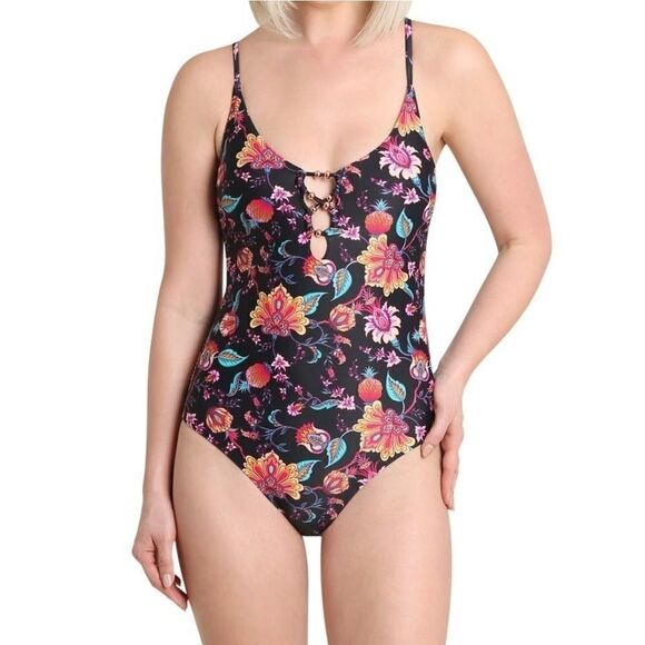 Nanette Lepore Val V-Neck One Piece Swimsuit Swim - Picture 1 of 10